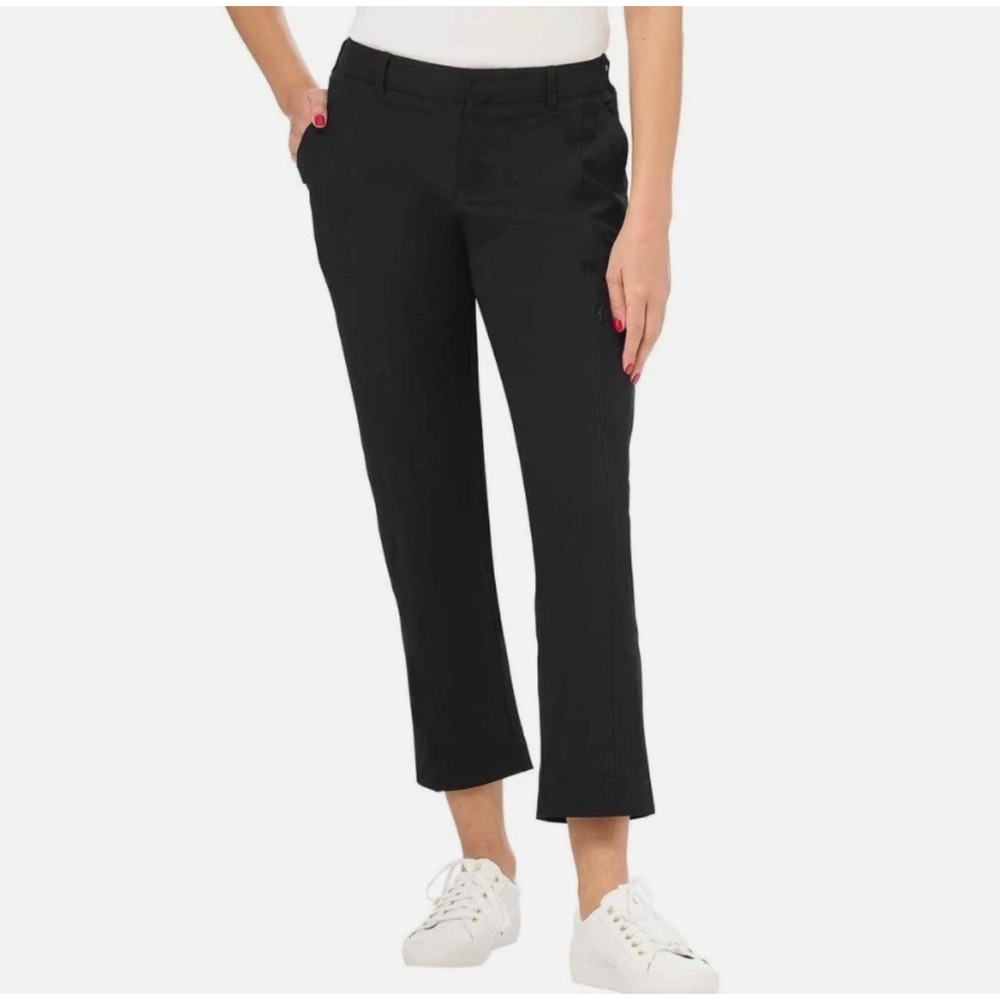 Kirkland Signature Womens Black Travel Pants Straight Leg Stretch •12• Gorpcore